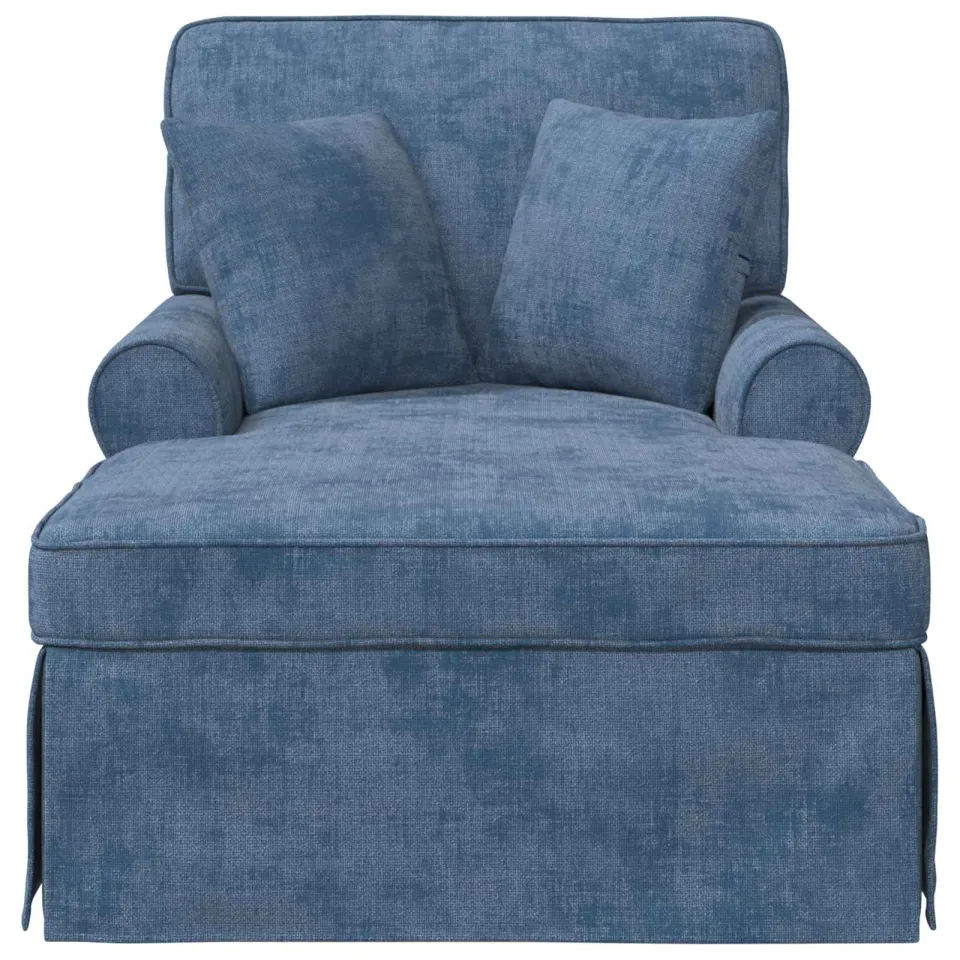 vidaXL Chaise Lounge met Rok met kussen Blauw 157 x 91 x 91 cm ARES