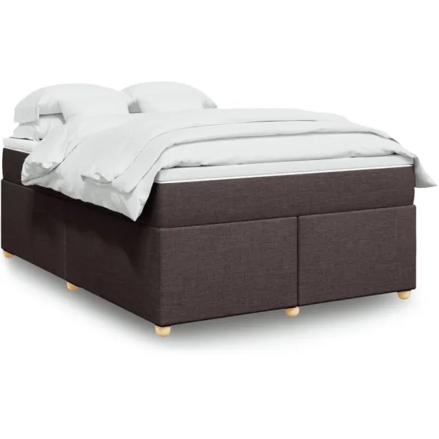 vidaXL Boxspring met matras stof donkerbruin 140x190 cm bruin