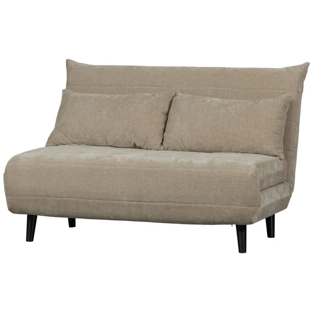 WOOOD Xem Slaapbank - 1-Persoons - Chenille stof - Naturel - 80x122x92 natural