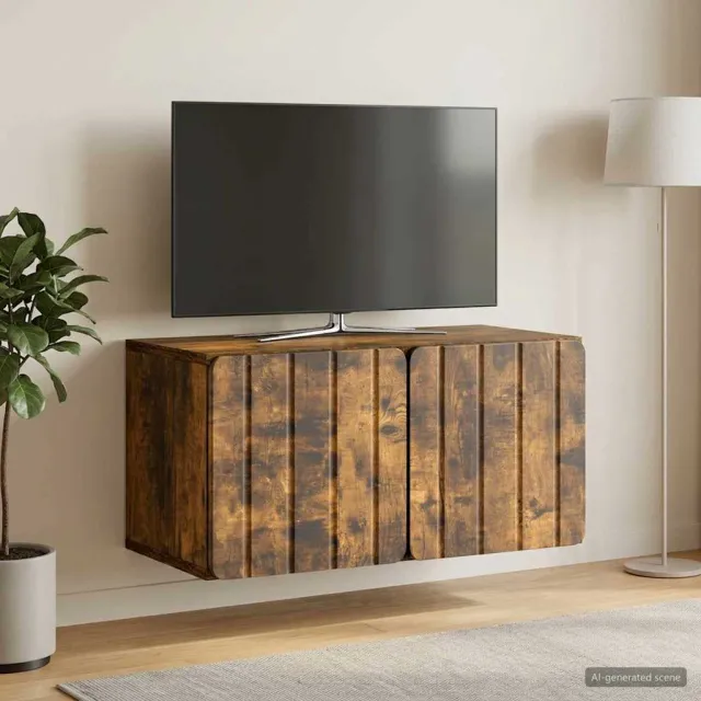 vidaXL Wandbeugel TV-kast 59,5 x 31 x 30 cm Gerookt eiken Bewerkt hout Bruin