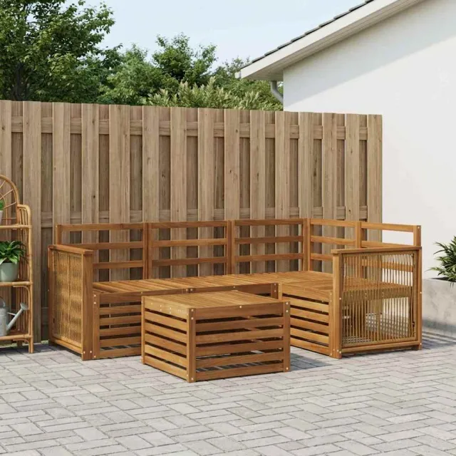 vidaXL Buiten bankenset 5 st 4-zits Naturel Massief Acaciahout