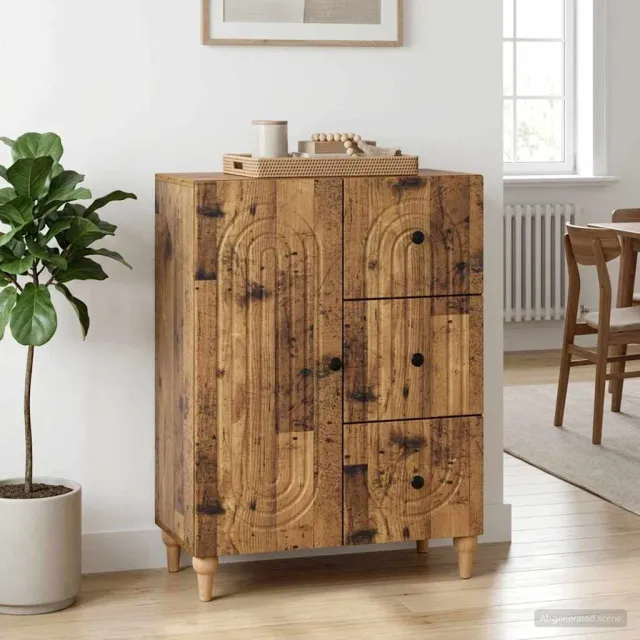 vidaXL Dressoir met lade Oud hout 66 x 34,5 x 90 cm Bewerkt hout Bruin