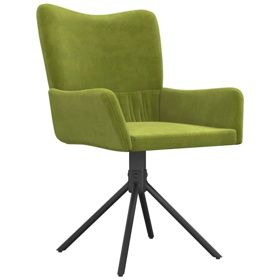 vidaXL Eetkamerstoelen draaibaar 2 st fluweel lichtgroen groen, foto 4
