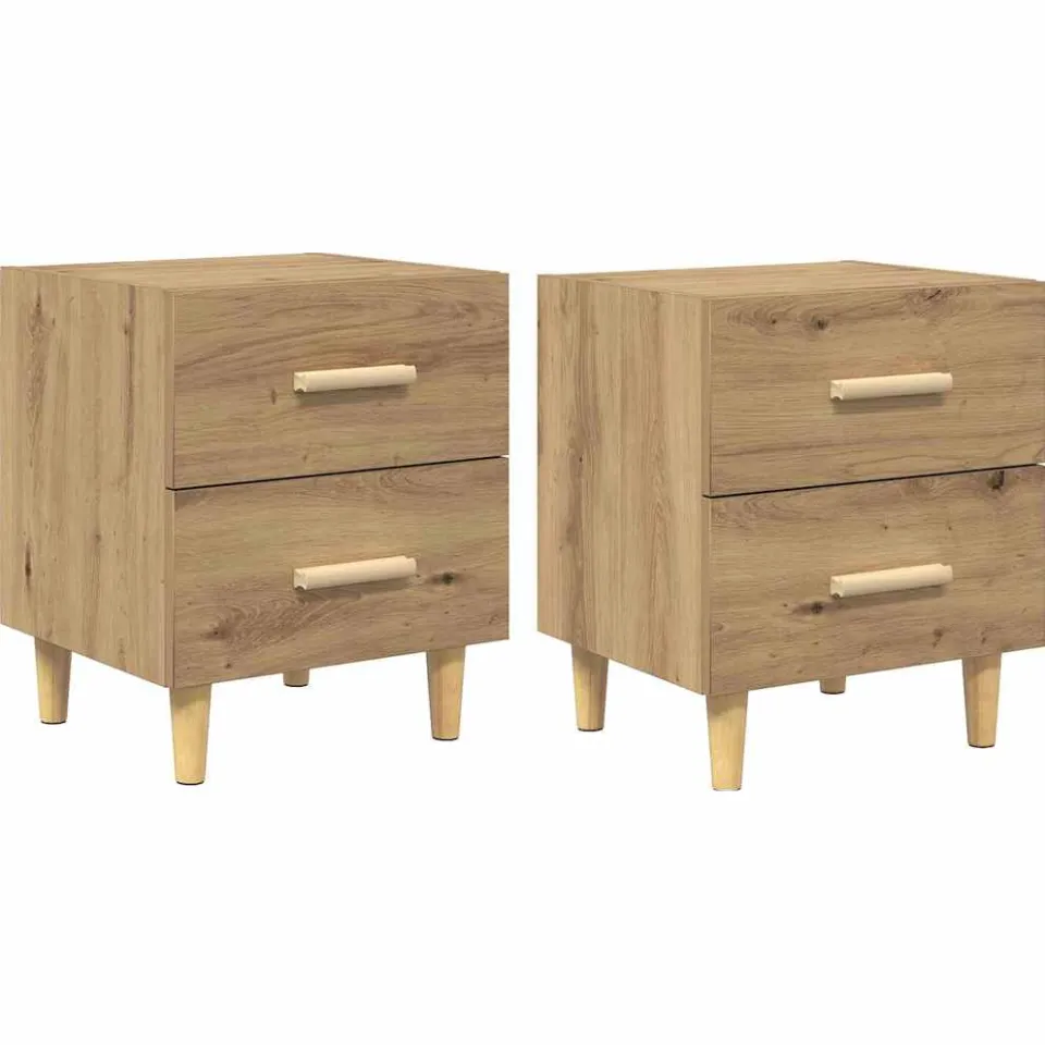 vidaXL Bed kast 2 st Artisan Eiken 40 x 35 x 47.5cm Bewerkt hout, foto 3