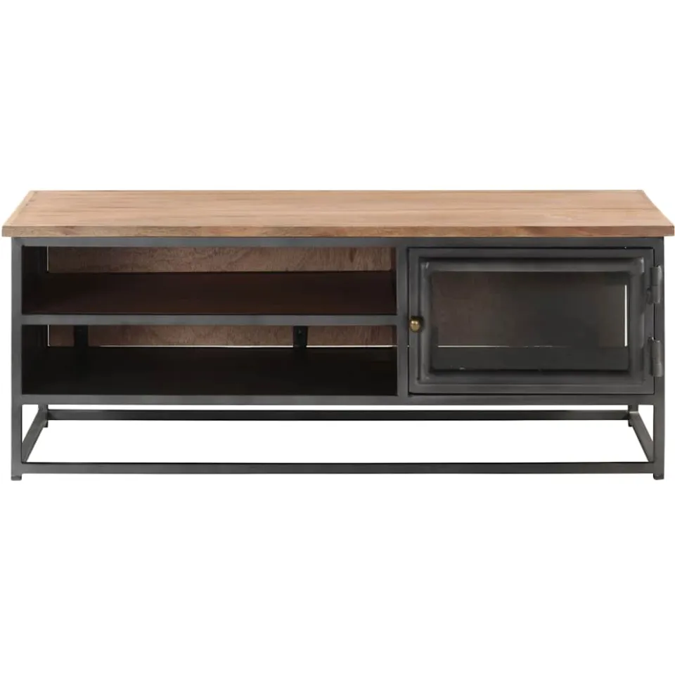 vidaXL Salontafel 90x50x35 cm massief acaciahout grijs, foto 2
