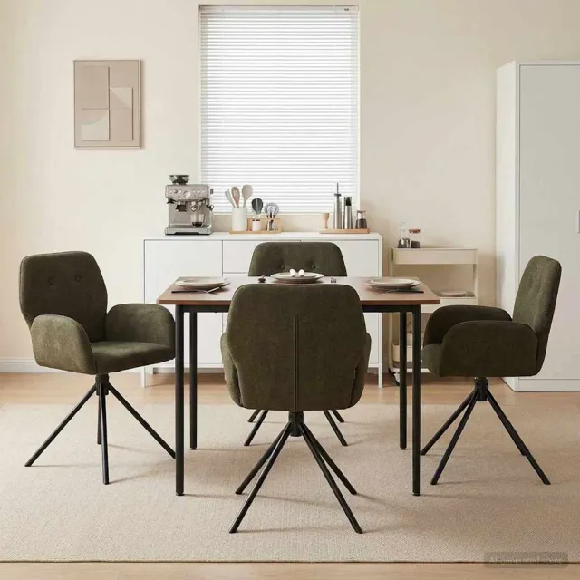 vidaXL Draai Eetstoelen 4 st Nep Suede Leer Legergroen 54 x 55 x 86 cm