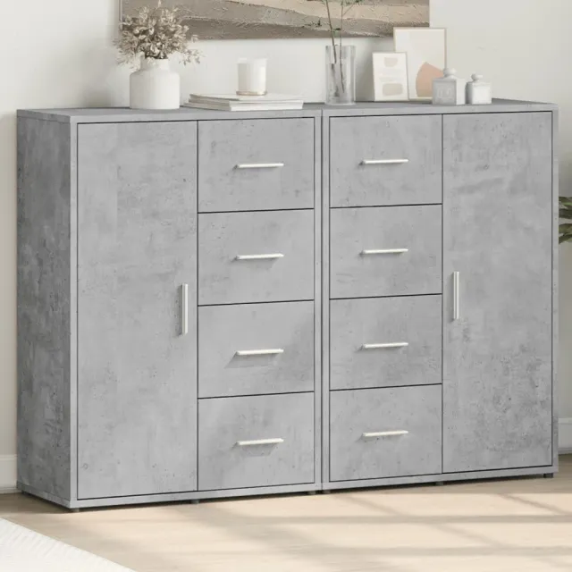 vidaXL Dressoirs 2 st 60x31x84 cm bewerkt hout betongrijs grijs, foto 2