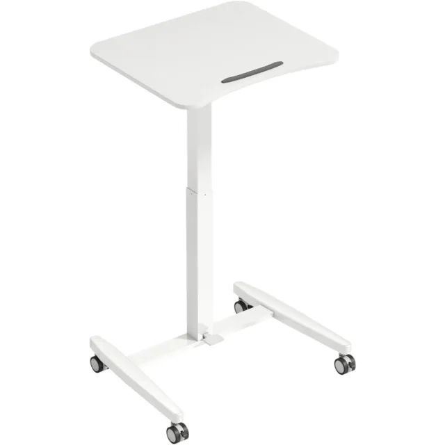 ZYLARO Zit-sta Bureau met Kantelbaar Tafelblad, Veiligheidsstop & 4 Wielen - Verrijdbaar it Sta Bureau - In Hoogte Verstelbaar 75-114 cm - Computerbureau - Computer Tafel - Bureautafel - Desk - Game Bureau - Wit