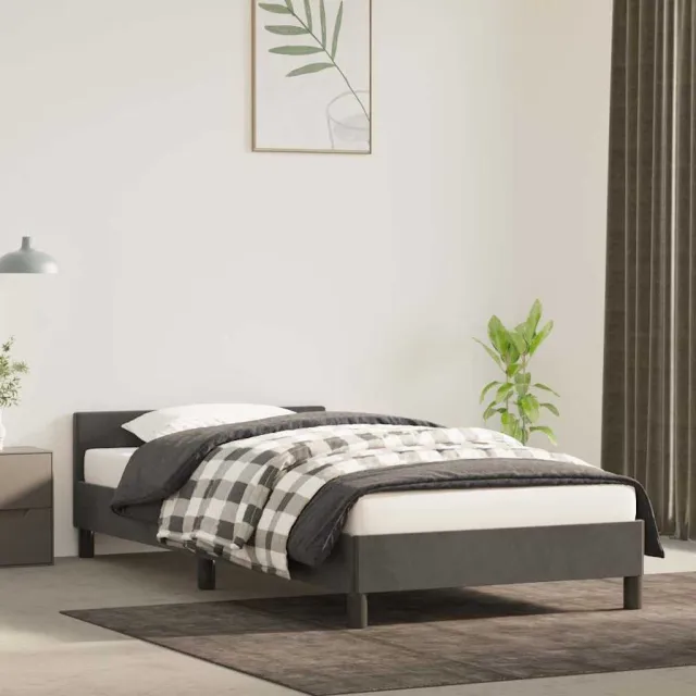 vidaXL Bedframe zonder matras 80x200 cm fluweel donkergrijs