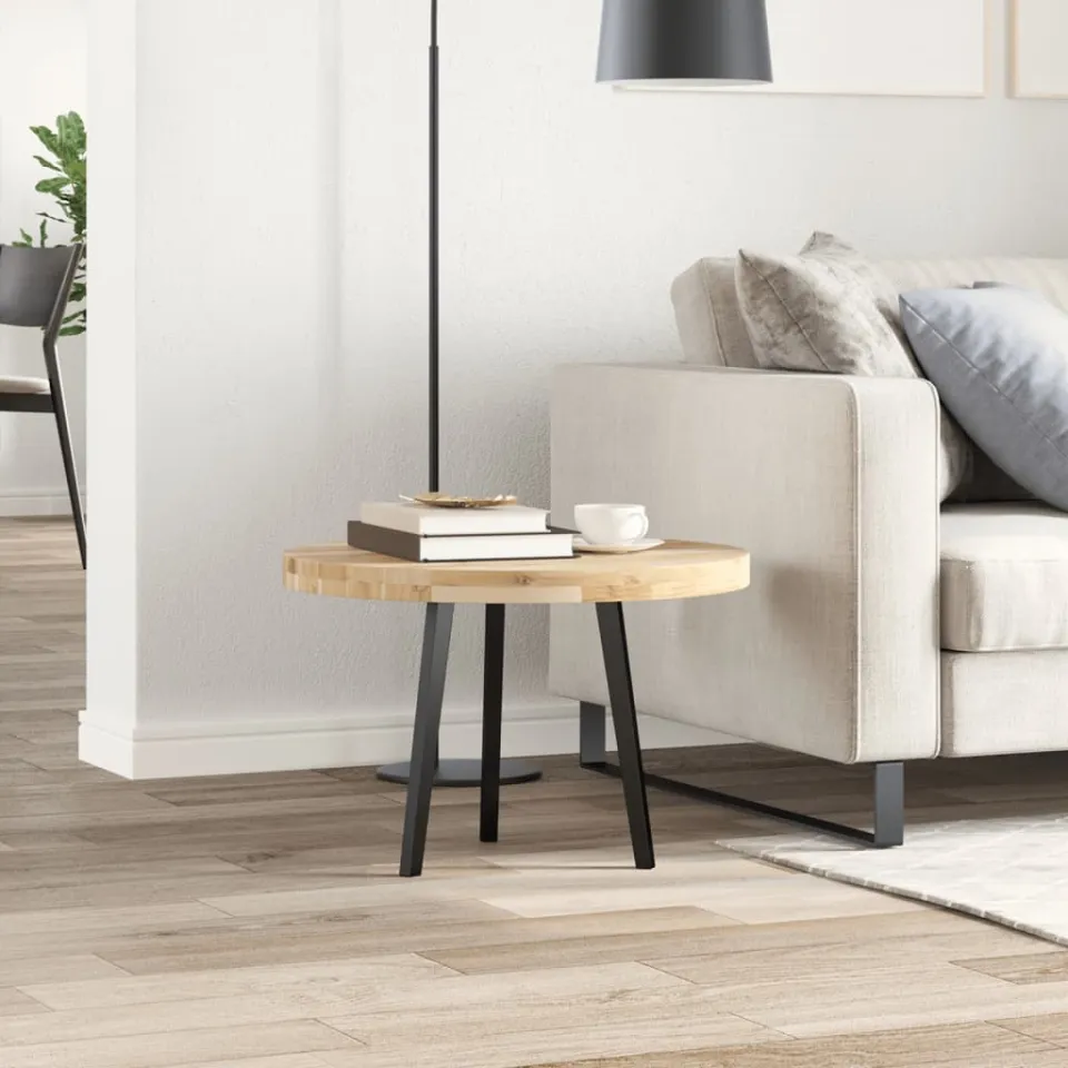 vidaXL Tafelblad rond Ø 60x4 cm massief acaciahout bruin, foto 2