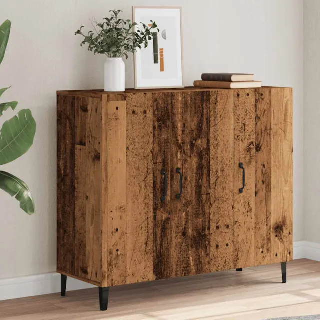 vidaXL Dressoir 90x34x80 cm bewerkt hout oud houtkleurig bruin, foto 2