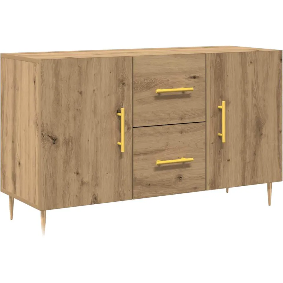 vidaXL Dressoir 100x36x60 cm bewerkt hout artisanaal eikenkleurig