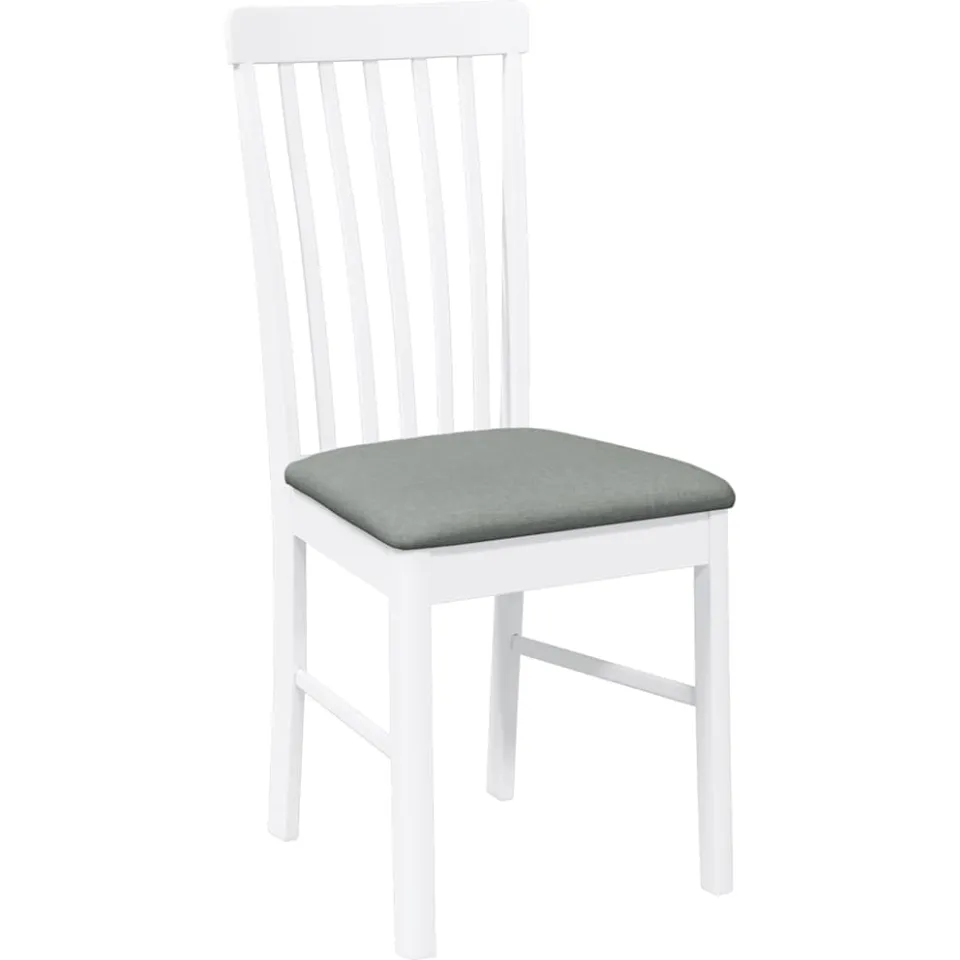 vidaXL Eetkamerstoelen met kussens 2 st massief hout rubber wit, foto 4