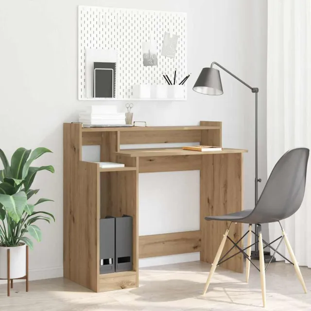 vidaXL Bureau Artisan Eiken 97 x 45 x 90 cm Bewerkt hout