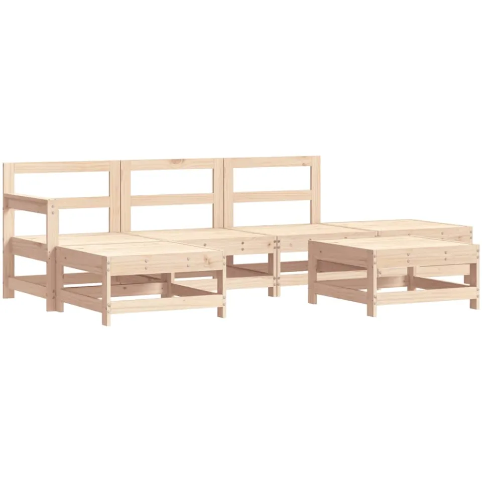 vidaXL 6-delige Loungeset massief grenenhout Bruin