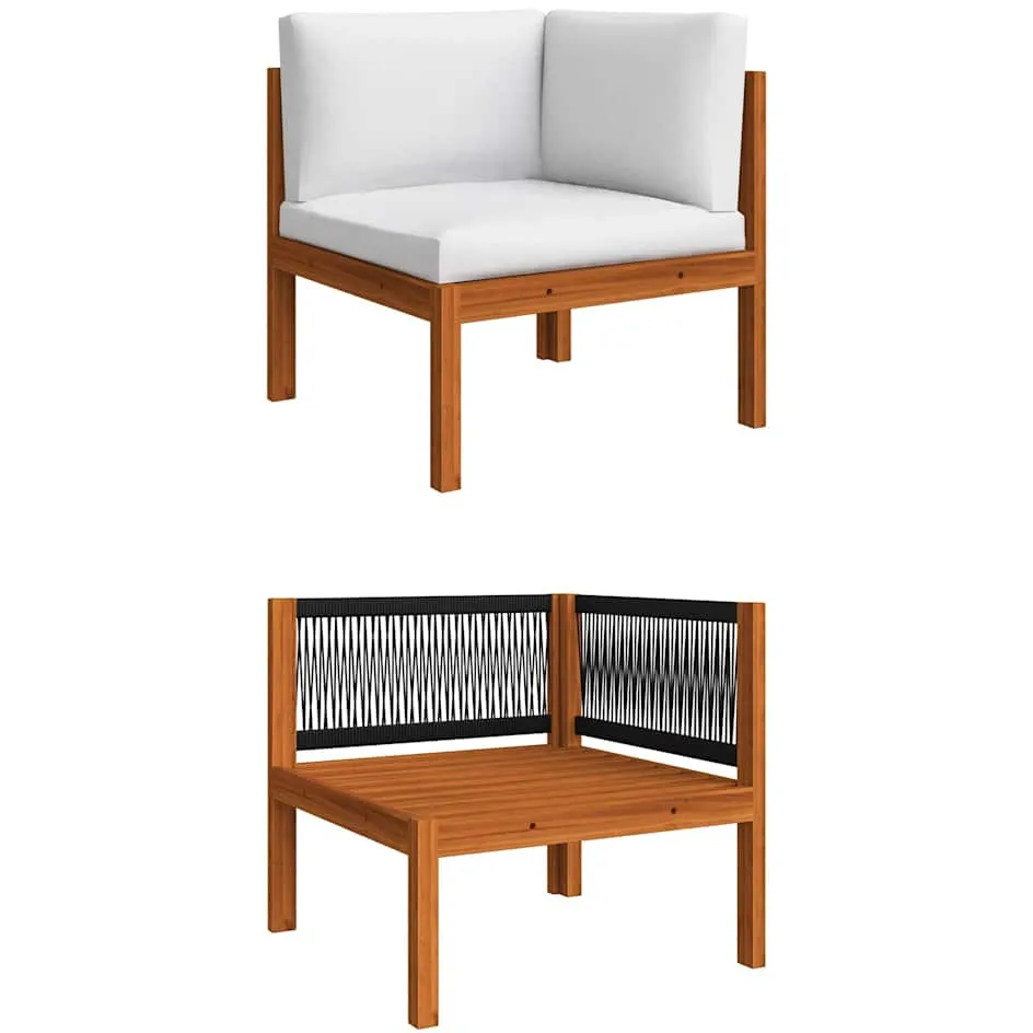 vidaXL 7-delige tuinloungeset met kussens crème 63x63 cm Wit