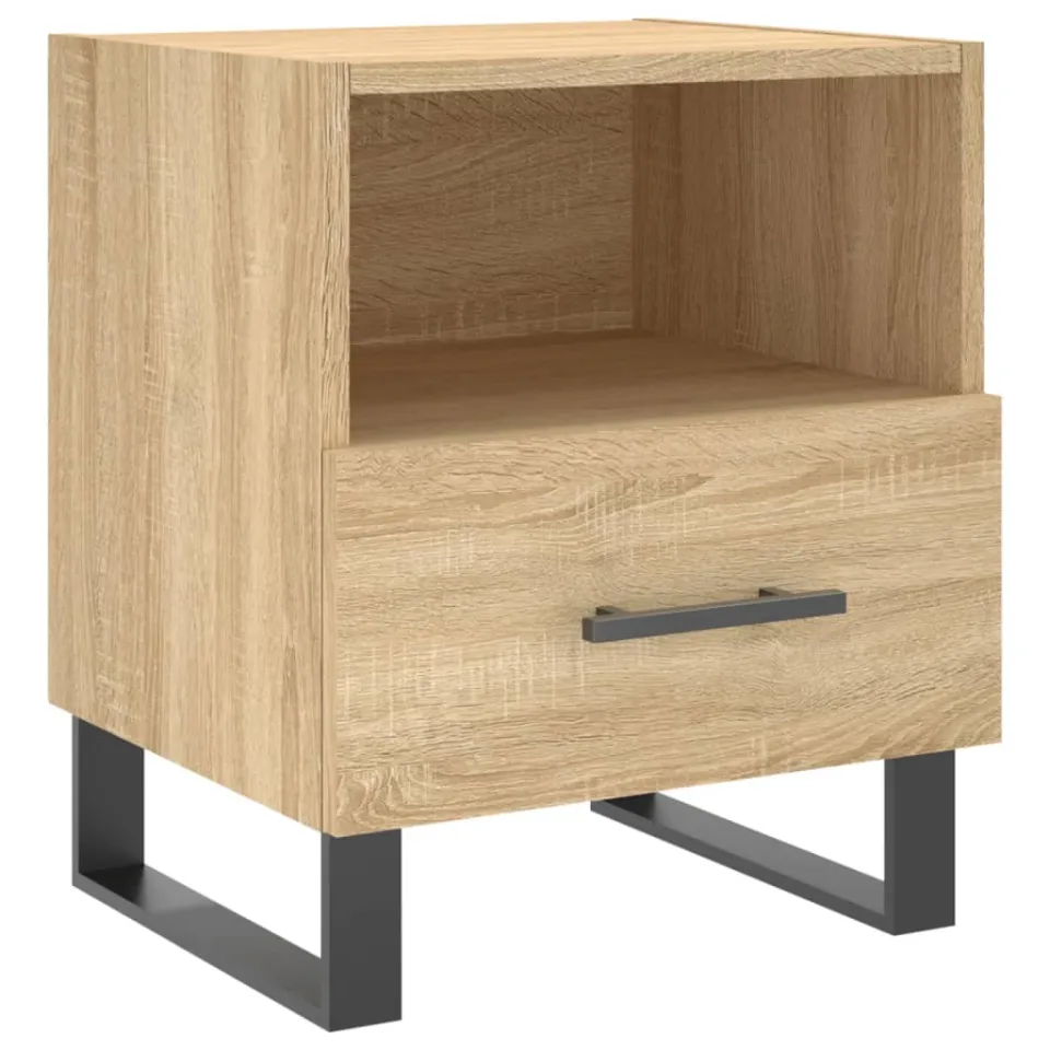 vidaXL Nachtkastje 40x35x47,5 cm bewerkt hout sonoma eikenkleurig