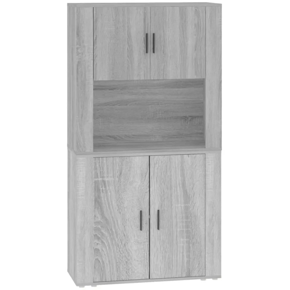 vidaXL Hoge kast bewerkt hout grijs sonoma eikenkleurig