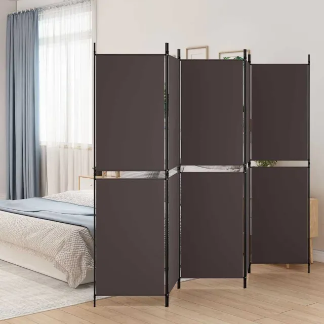 vidaXL Kamerscherm met 5 panelen 250x180 cm stof bruin
