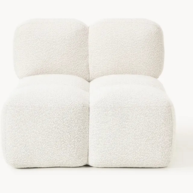 Westwing Collection Middelste module Tayla van bouclé Wit