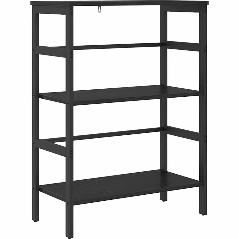 vidaXL Boekenkast 2-laags 60 x 29,5 x 81 cm Bewerkt hout Zwart Eiken