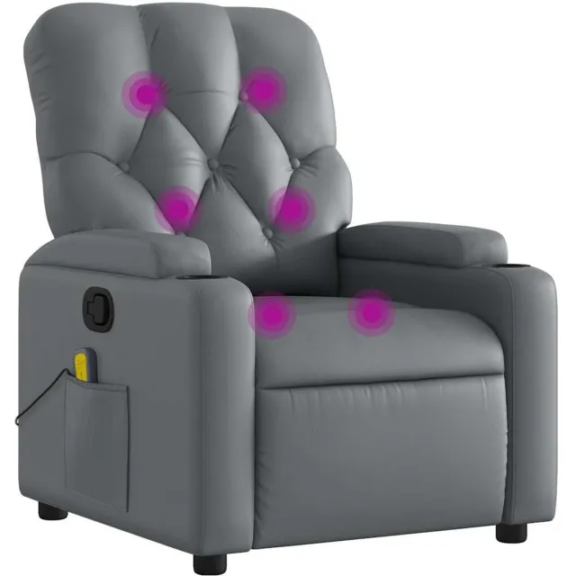 vidaXL Massagestoel - van - grijs - kunstleer
