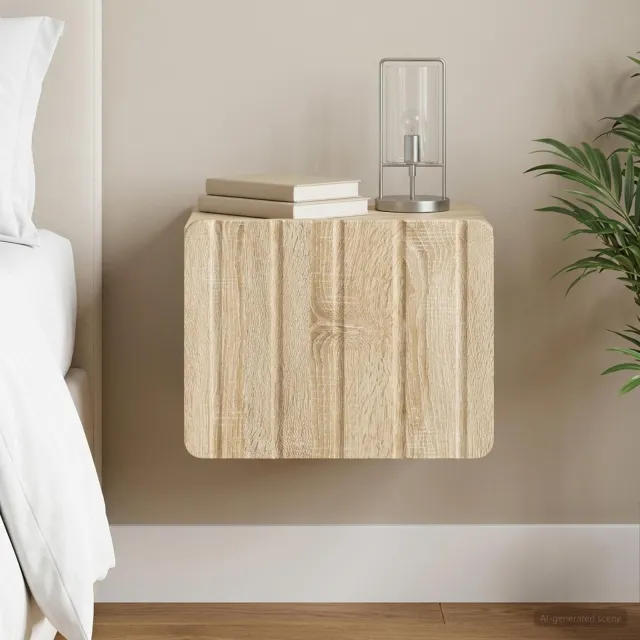 vidaXL Wandbeugel Bedkast Sonoma Eiken 33 x 34,5 x 24 cm Bewerkt hout Bruin