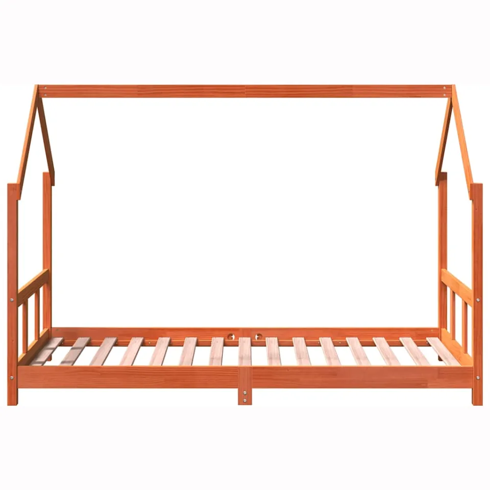 vidaXL Kinderbedframe massief grenenhout wasbruin 90x190 cm