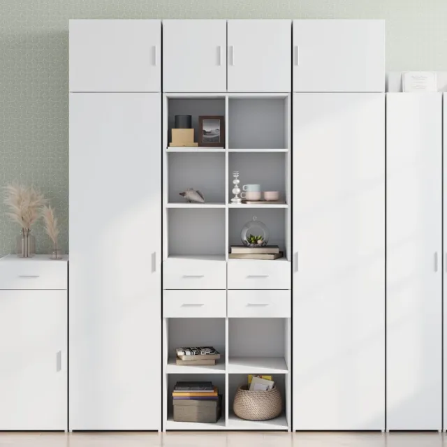 vidaXL Opbergkast 70x42,5x225 cm bewerkt hout wit, foto 2