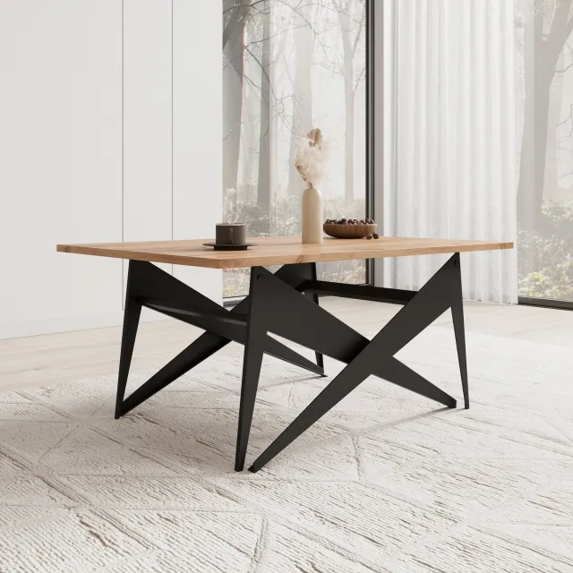 MEUBELLA Xyra - Salontafel uitschuifbaar tot eettafel - Eikenpatroon Bruin