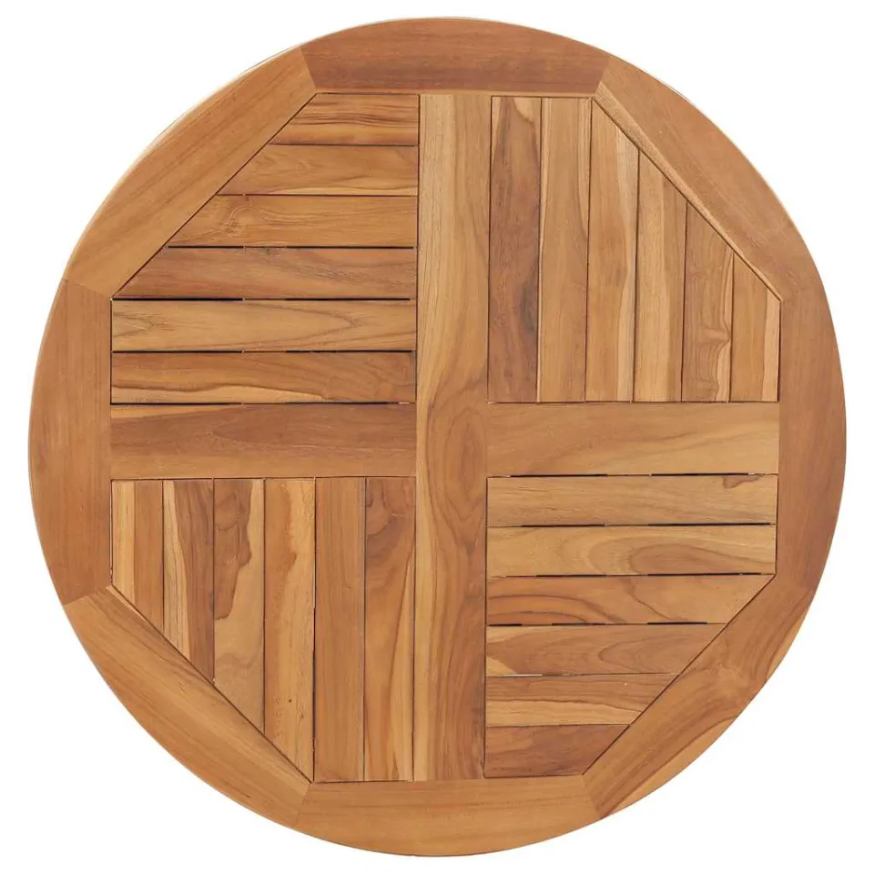 vidaXL Tafelblad rond 2,5 cm 80 cm massief teakhout Bruin