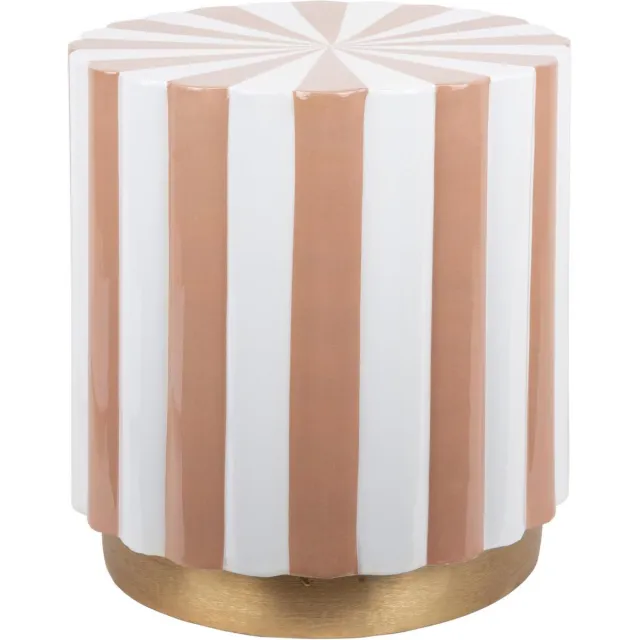 Leitmotiv Poef Candy Swirl - Bruin - Ø40cm - Modern