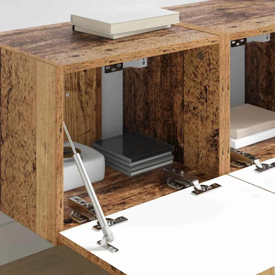 vidaXL TV Wandkast 2 st Oud Hout Bewerkt hout bruin, foto 4