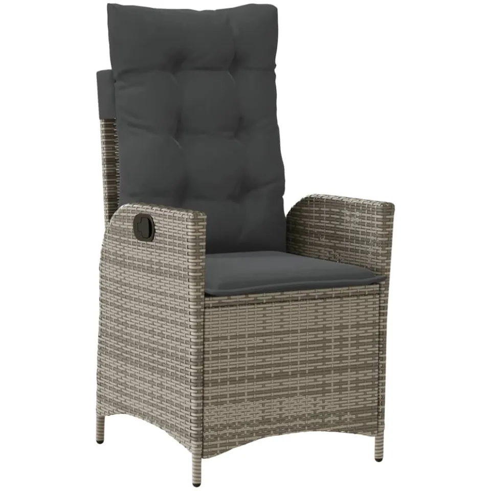 vidaXL 7-delige Tuinset met kussens poly rattan grijs, foto 2