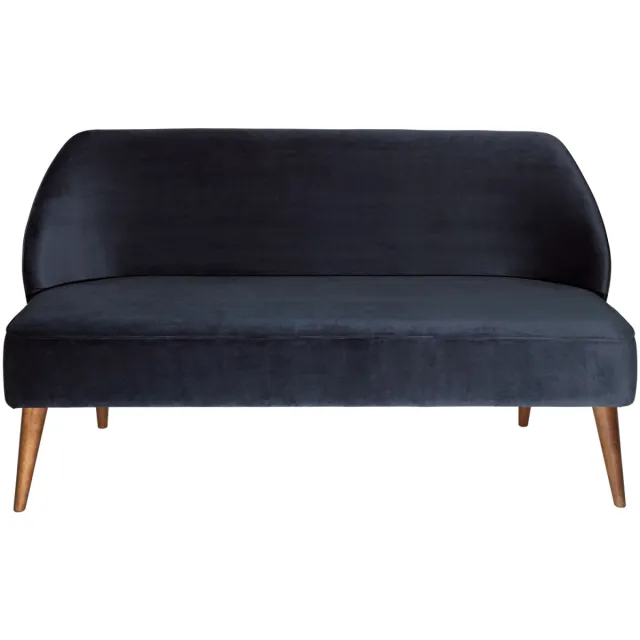 Vega Bank Lasse fluweel; 155x60x82 cm (BxDxH); zitting donkerblauw