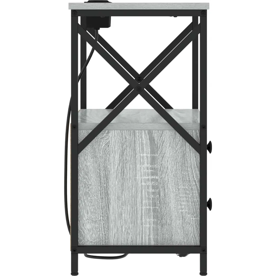 vidaXL Nachtkastje 2 st Grijs Sonoma 40 x 31 x 60 cm Bewerkt hout, foto 4