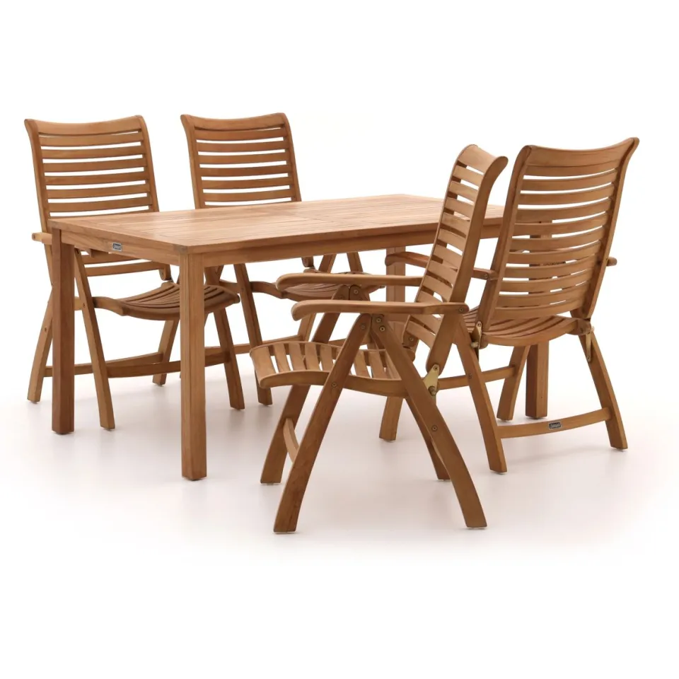 Sunyard Furniture Sunyard Corby/Liverpool 160cm dining tuinset 5-delig verstelbaar bruin, foto 4