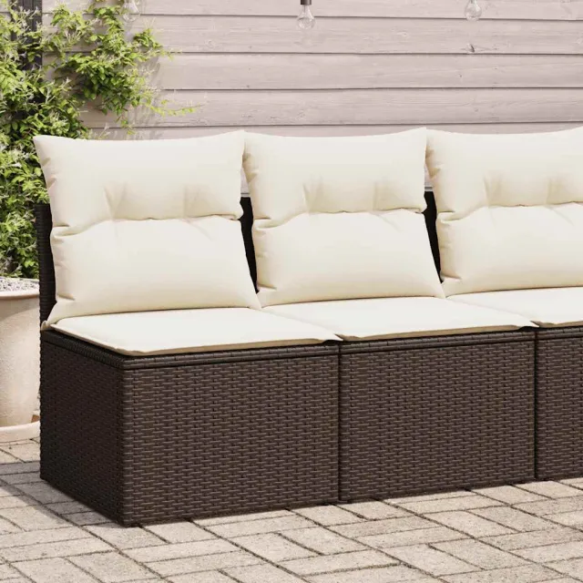 vidaXL 2-delige Loungeset met kussens poly rattan acacia bruin, foto 2