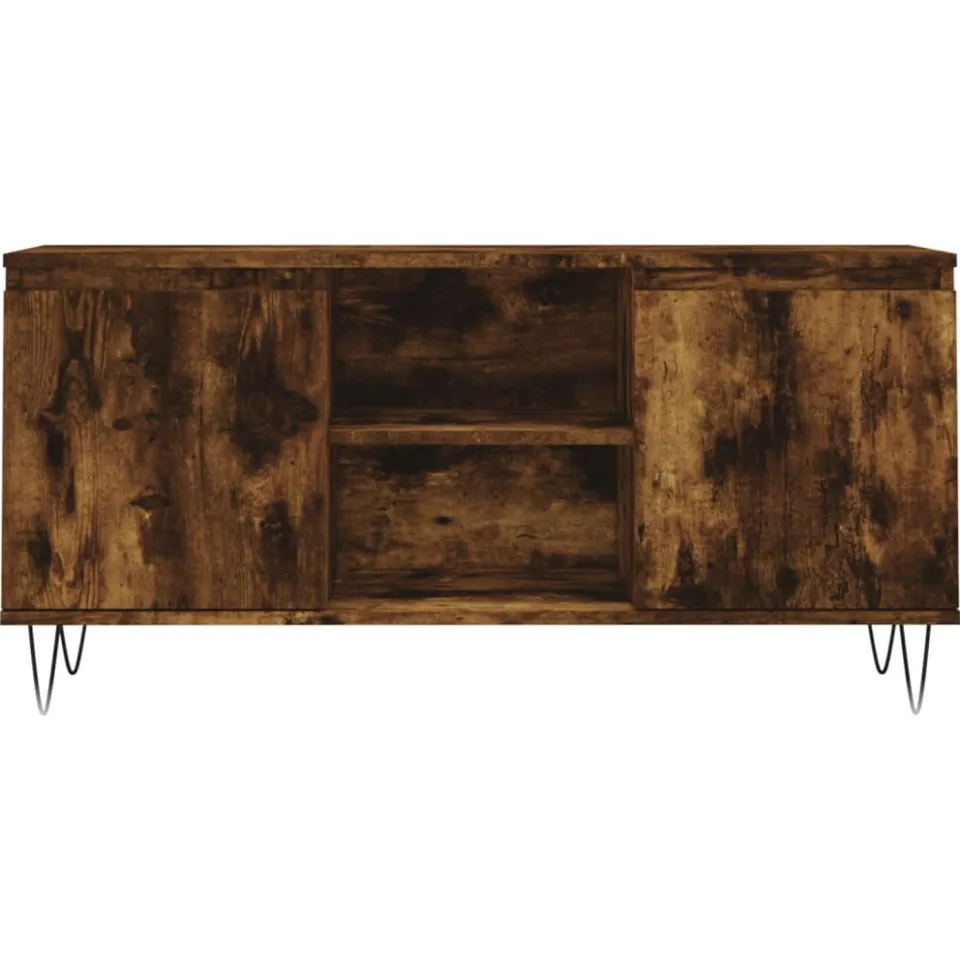 vidaXL Tv-meubel 104x35x50 cm bewerkt hout gerookt eikenkleurig Bruin