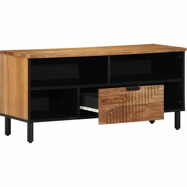 vidaXL TV-kast Solid Acacia Wood 100 x 33,5 x 46 cm Massief Acaciahout Bruin