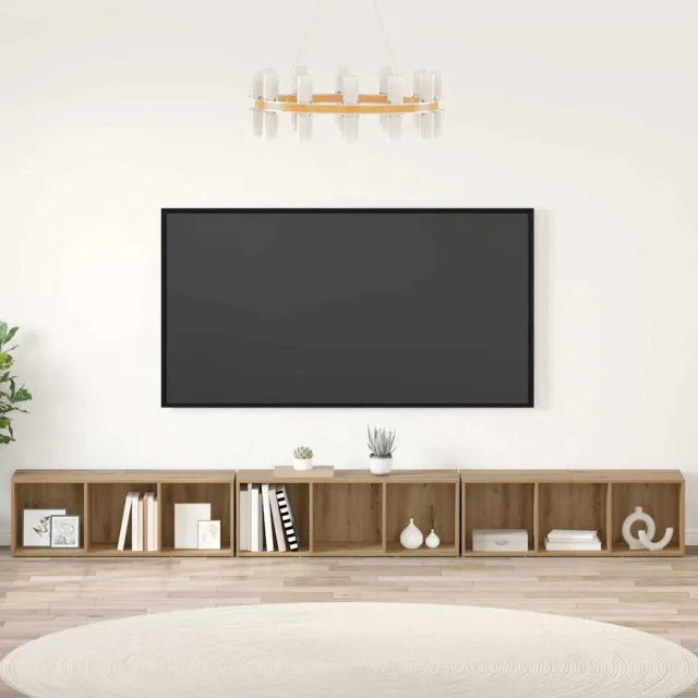 vidaXL Tv-meubelset 3 st 37 x 35 x 107 cm Artisan Eiken, foto 2