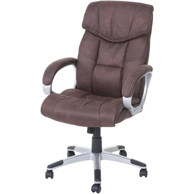 Bureaustoel MCW-A71, directiedraaistoel bureaustoel, stof/textiel, MVG ~ suède look vintage bruin