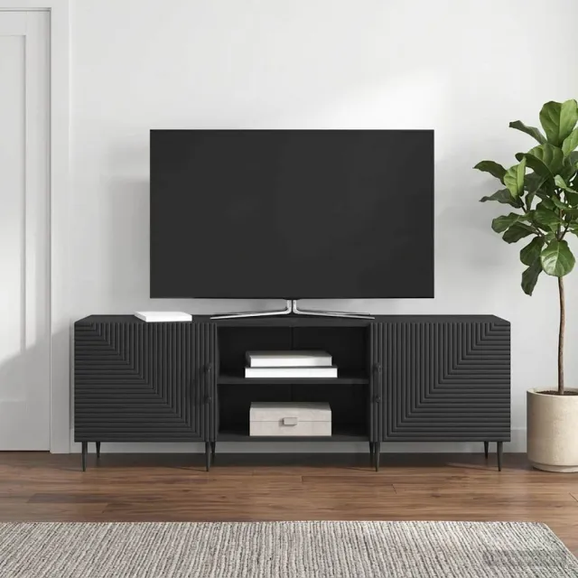 vidaXL TV-kast 150 x 31 x 50 cm Zwart Bewerkt hout