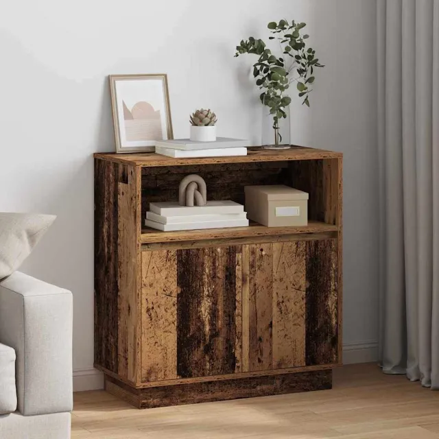 vidaXL LED Sideboard Oudhout 71 x 34,5 x 75 cm Bewerkt hout Bruin