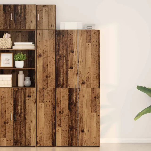 vidaXL Hoge kast Oudhout 70 x 42,5 x 185 cm Bruin