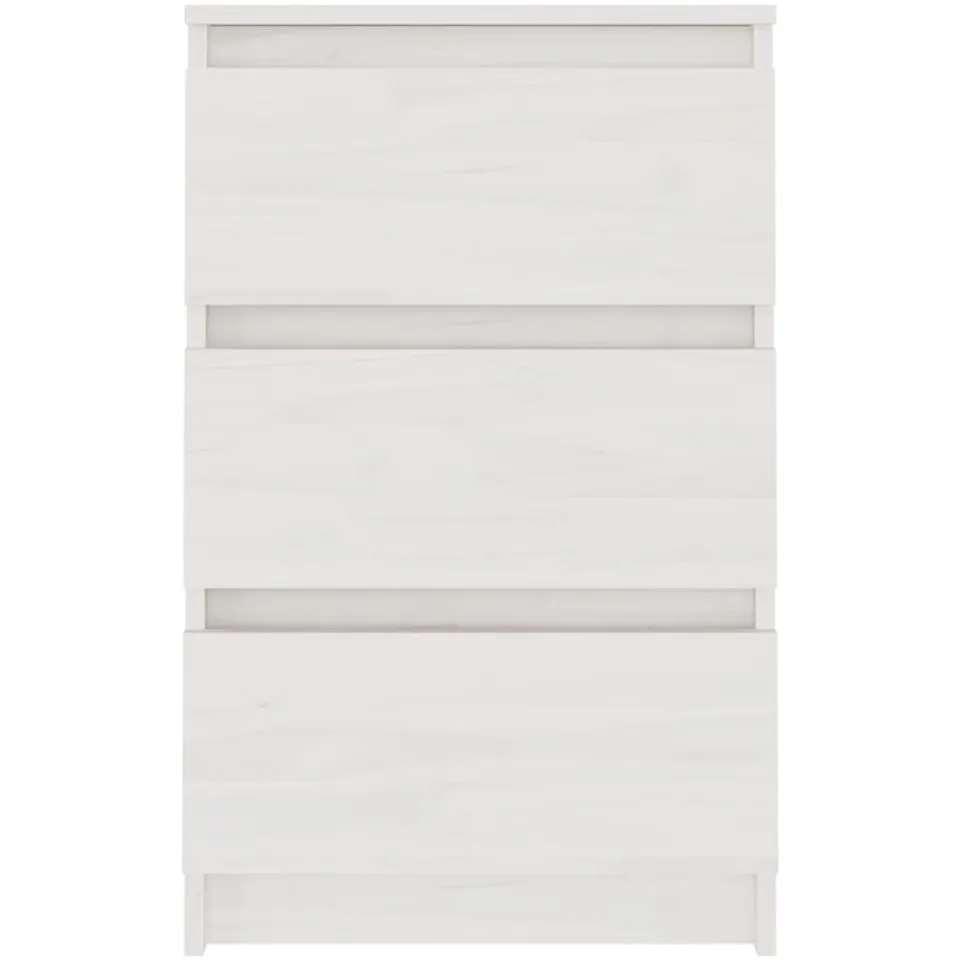 vidaXL Nachtkastje 40x29,5x64 cm massief grenenhout wit
