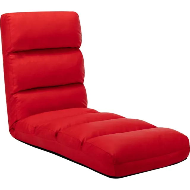 vidaXL Vloerstoel inklapbaar kunstleer rood, foto 2