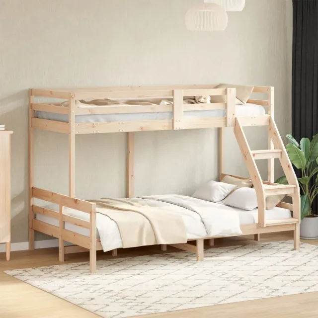 vidaXL Stapelbed massief grenenhout 80x200/120x200 cm bruin