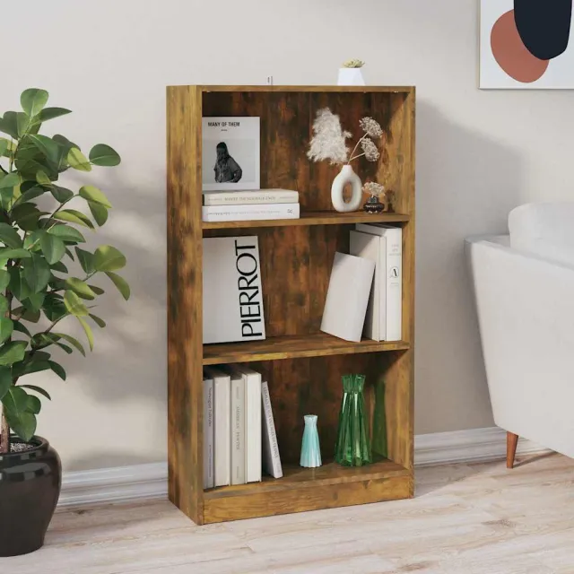 vidaXL Boekenkast 60x24x109 cm bewerkt hout gerookt eikenkleurig Bruin