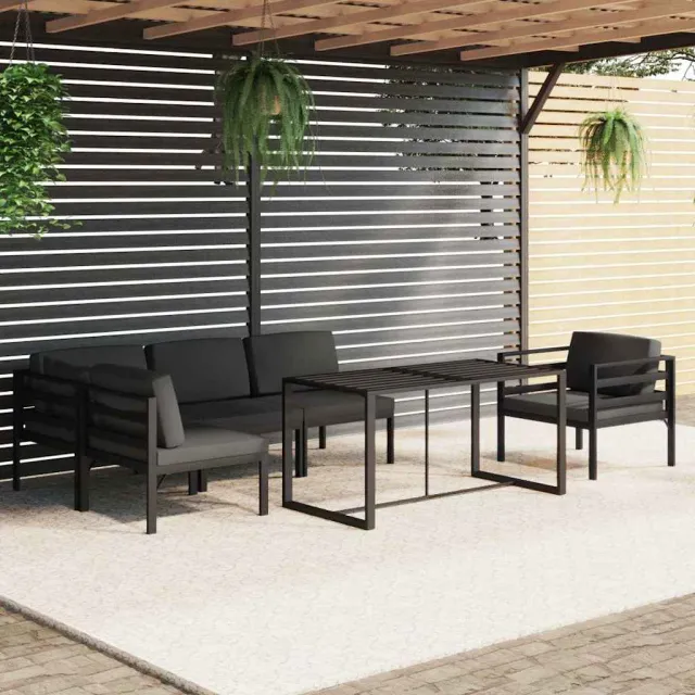 vidaXL 6-delige Loungeset met kussens aluminium antracietkleurig, foto 2
